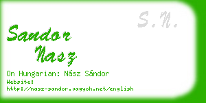 sandor nasz business card